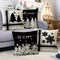 Winter Snowflake Decorative Throw Pillow Covers 18x18 Set of 4, Let It Snow Christmas Pine Tree Black Outdoor Pillowcase, Get Cozy Seasonal Holiday Farmhouse Cushion Case Home Decor
